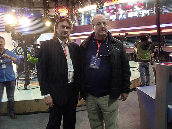 Davide Mancori with Vittorio Muscia at Gansu TV studio