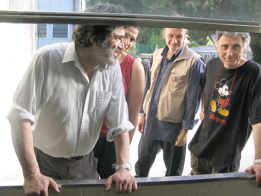 Enrico Idrofano, Rollo Martins and Davide Mancori on UN MONDO VALE L'ALTRO movie set