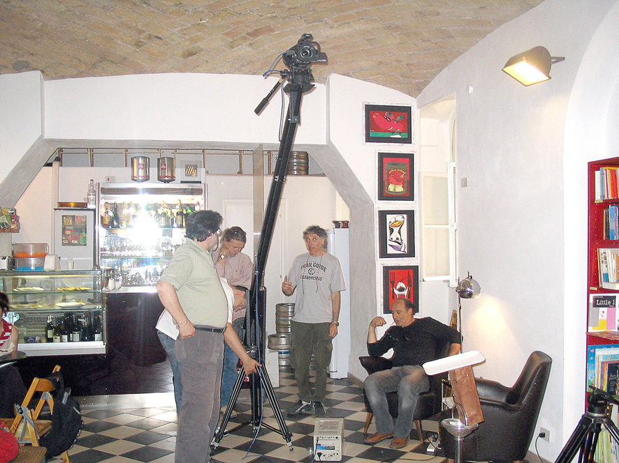 Enrico Idrofano, Rollo Martins and Davide Mancori on UN MONDO VALE L'ALTRO movie set 2